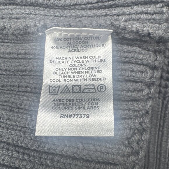 Ann Taylor Womens Gray Mock Neck Sweater Sz M Fisherman Cable Classic Preppy - Picture 7 of 9